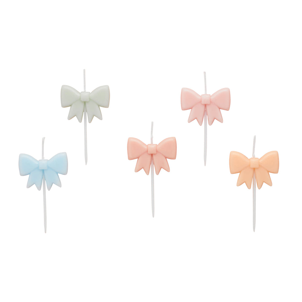 Pastel Bow Candles - Pack of 5