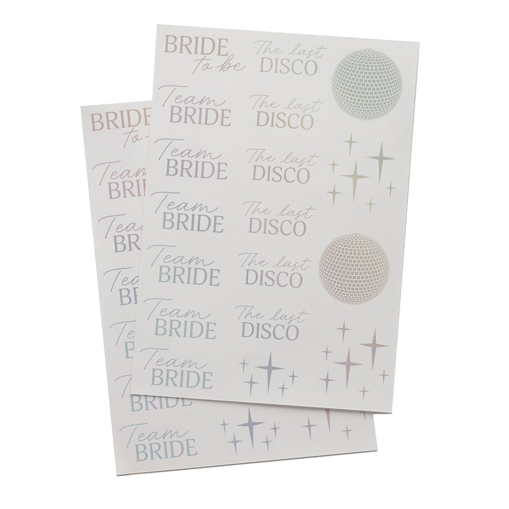 Disco Team Bride Stickers - Pack of 2 Sheets