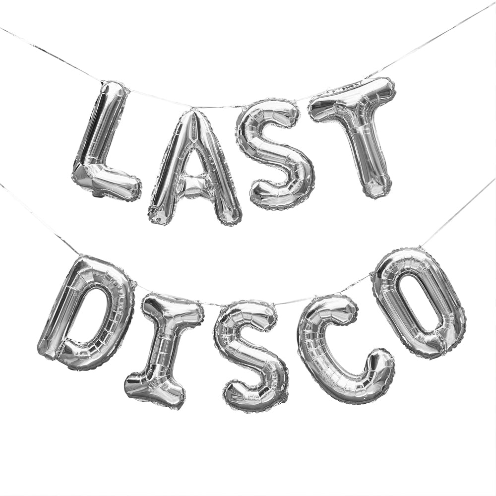 Silver 'Last Disco' Foil Balloon Garland - 16"