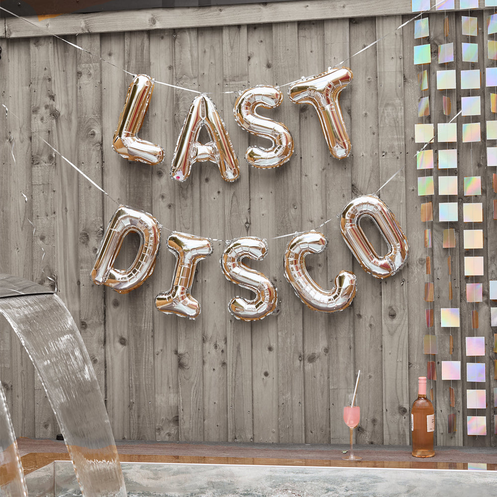 Silver 'Last Disco' Foil Balloon Garland - 16"