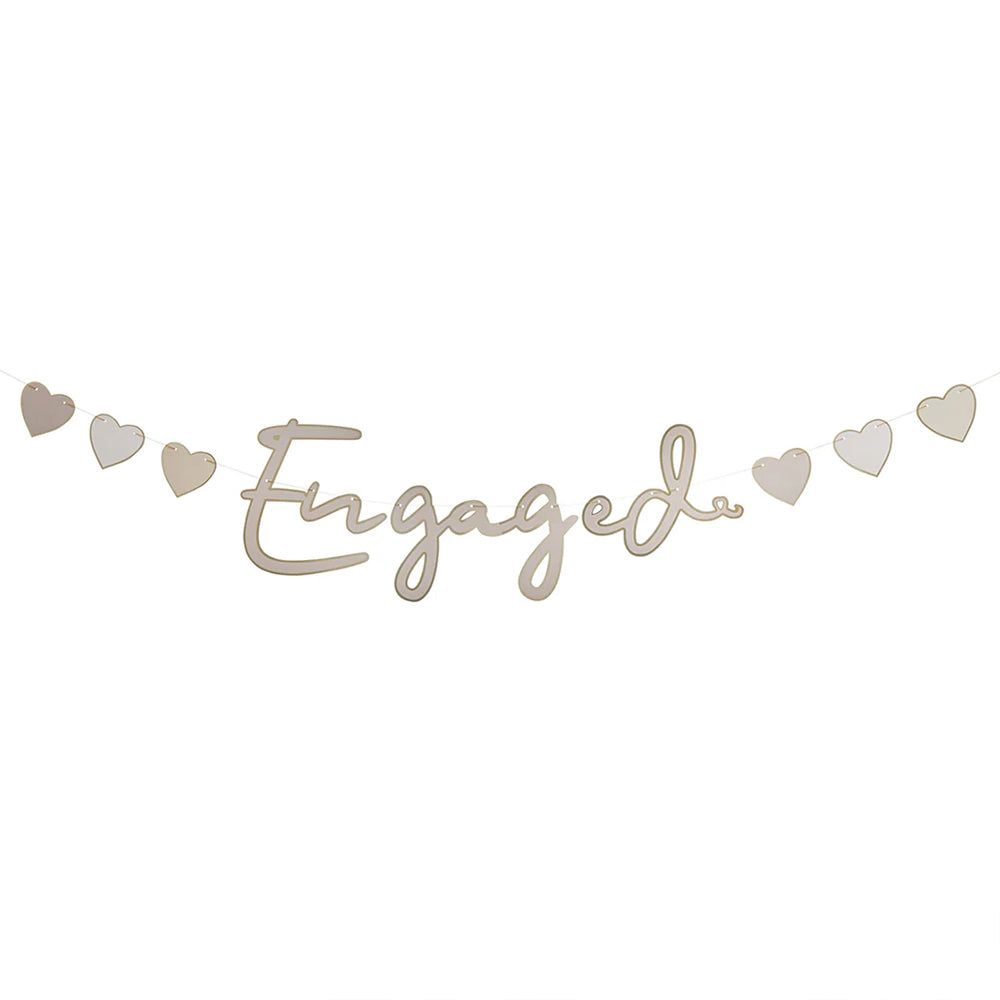 Gold 'Engaged' Banner Decoration - 2m