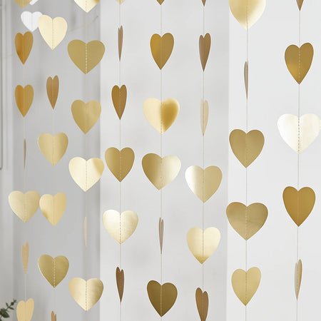 Gold Heart String Decoration Backdrop - 20m