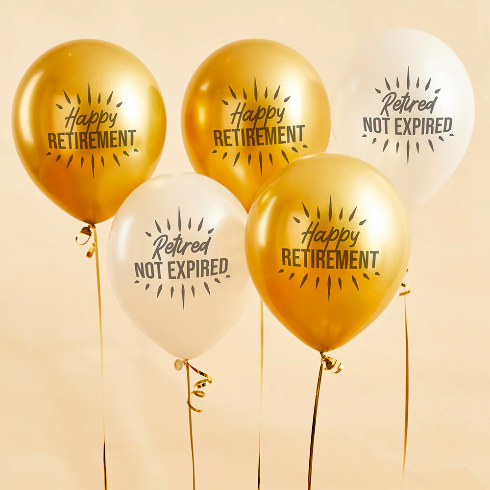Happy Retirement Latex Balloons - Pack of 5