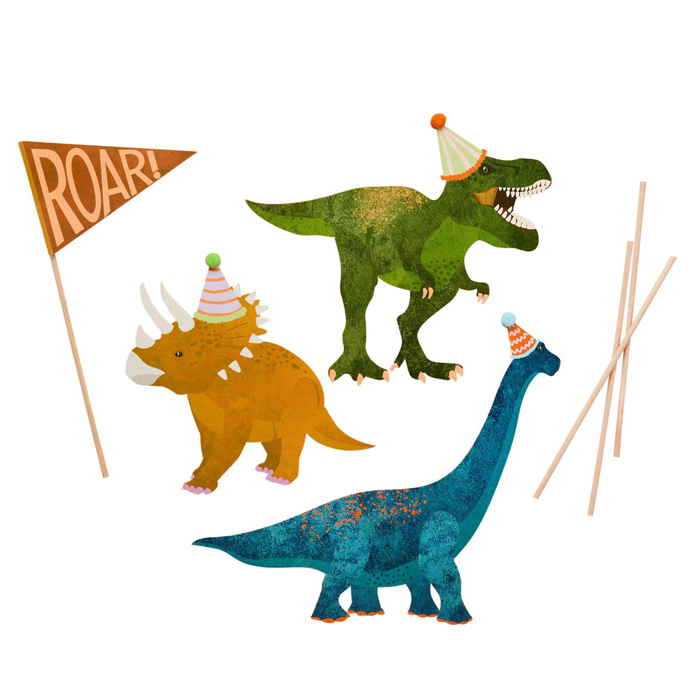 Dinosaur Card Cake Topper Set