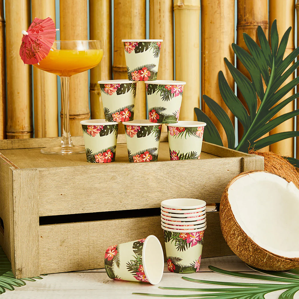 Tropical Paper Shot Cups - Pack of 8