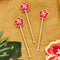 Wooden Tropical Flower Cocktail Stirrers - Pack of 8