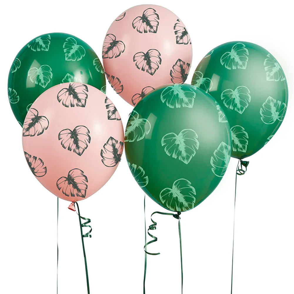 Tropical Leaves Latex Balloons - 12" - Pack of 5