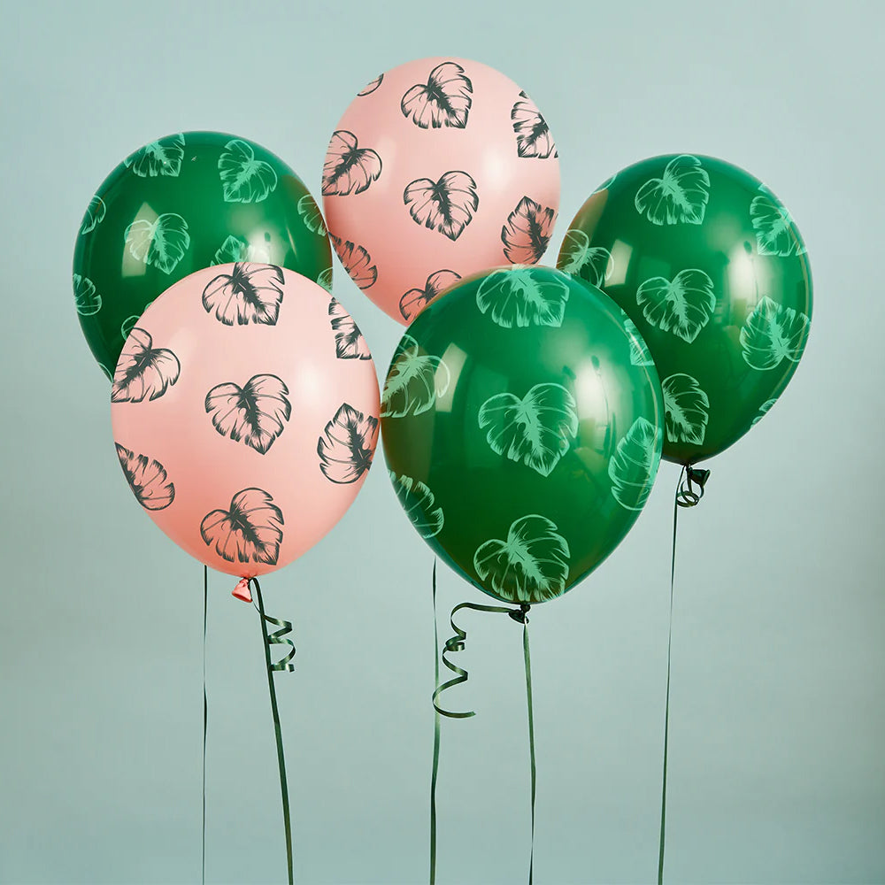 Tropical Leaves Latex Balloons - 12" - Pack of 5