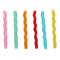 Colourful Wavy Wax Candles - Pack of 12