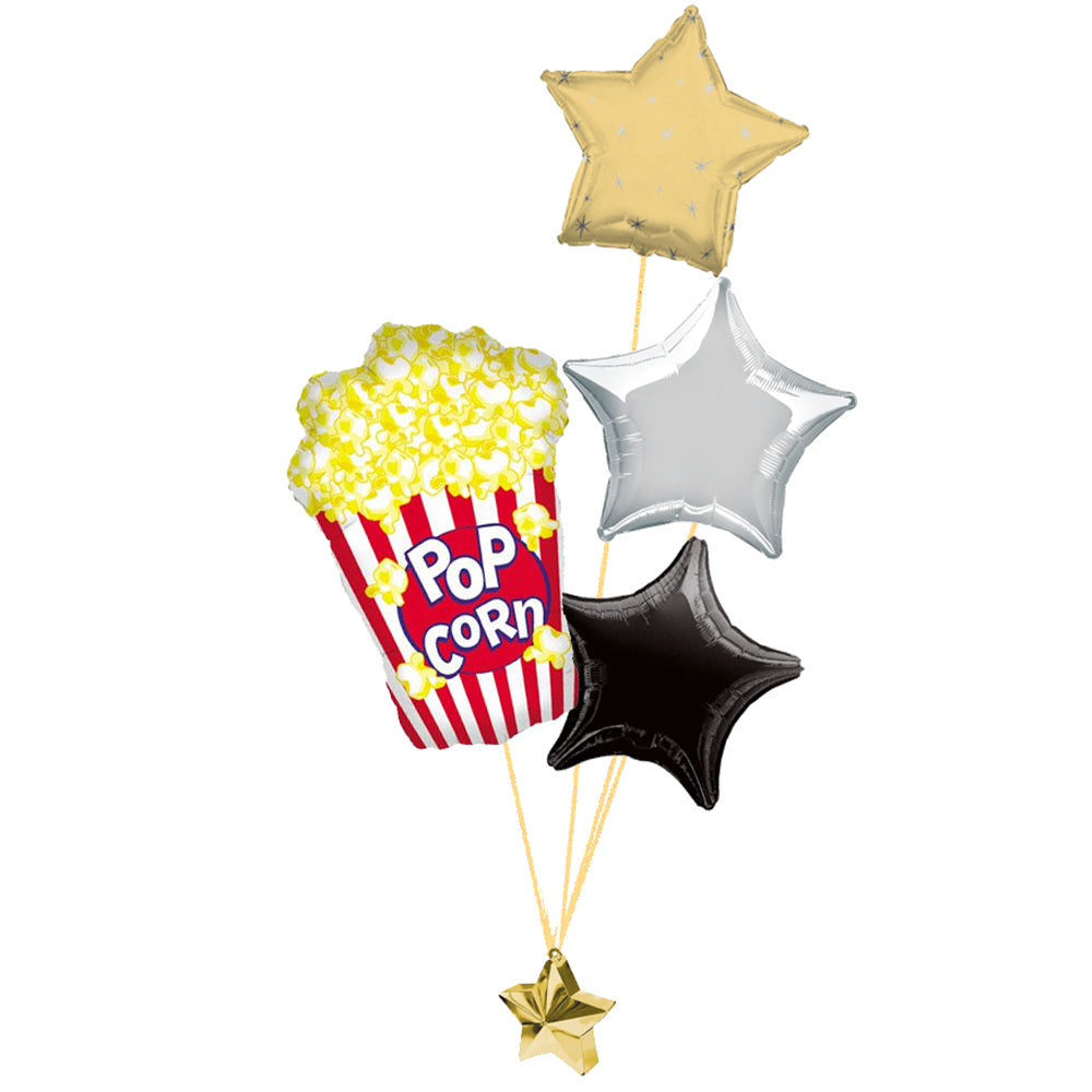 Hollywood Movie Popcorn Balloon Bouquet - Uninflated