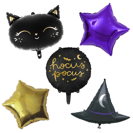 Pack of 5 Halloween Foil Balloons - Uninflated