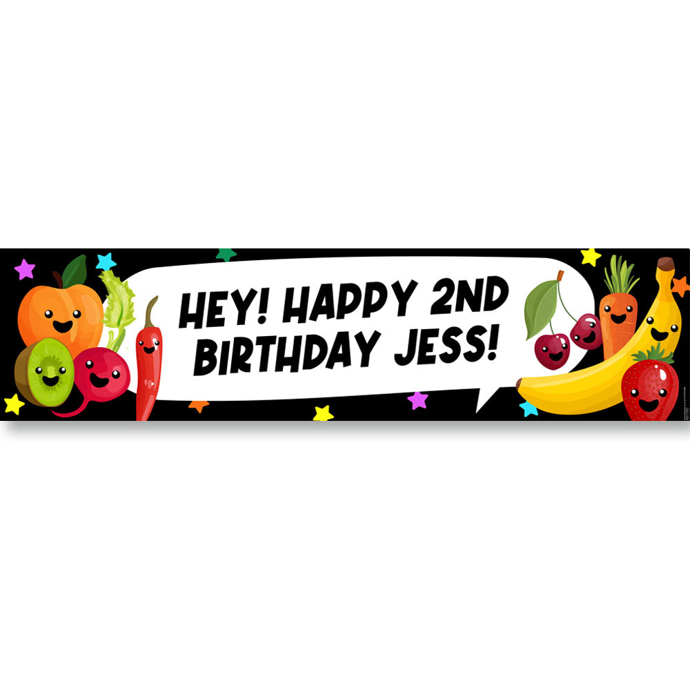 Hey Bear Sensory Fruit Personalised Banner | Party Packs