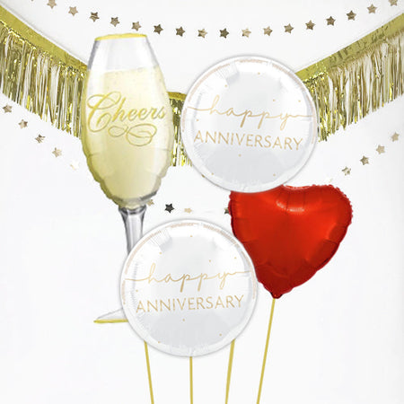 Inflated Happy Anniversary Balloon Bundle in a Box