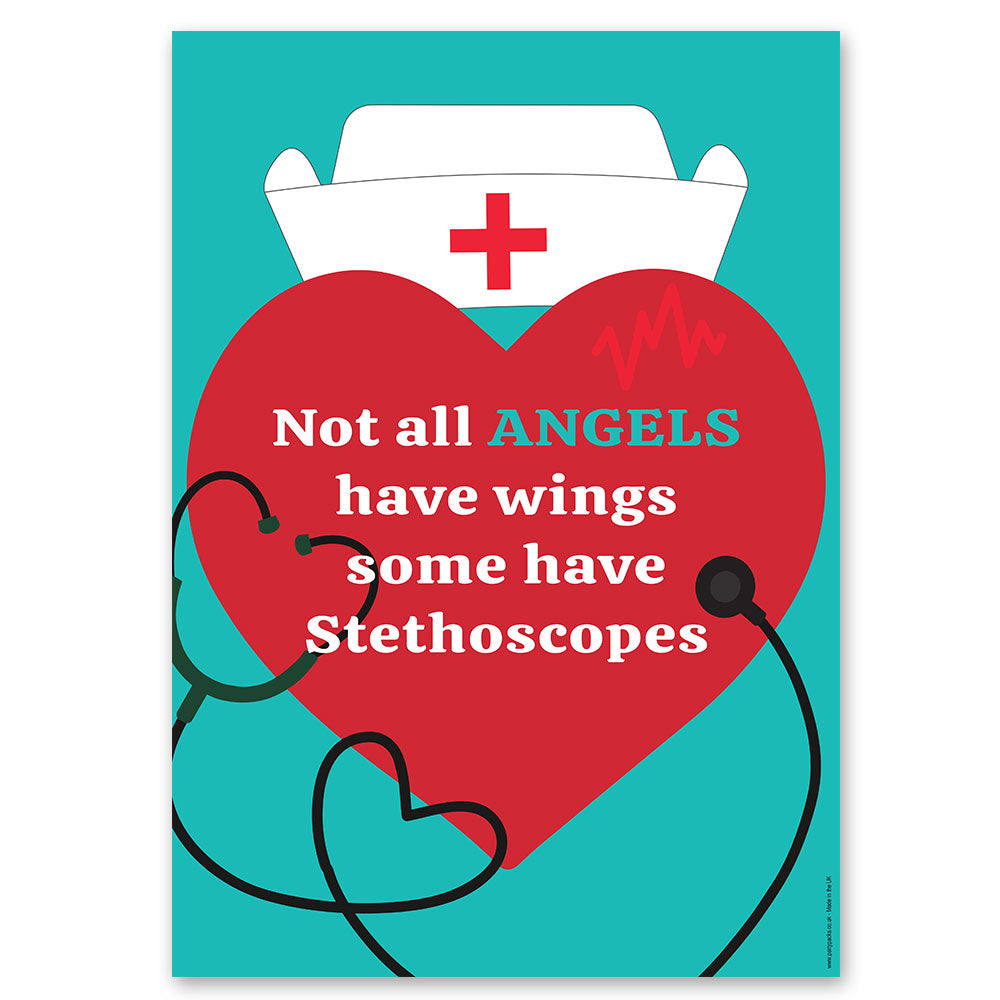 International Nurses Day Angels Quote Poster - A3