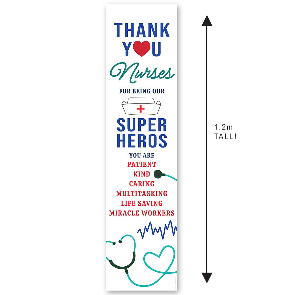 International Nurses Day Thank You Portrait Banner - 30cm x 120cm