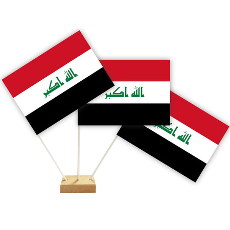 Iraq Paper Table Flags - 15cm on 30cm Pole - Each