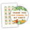 Jungle Thank You For Coming To My Party Round Stickers - 5cm - Sheet of 15