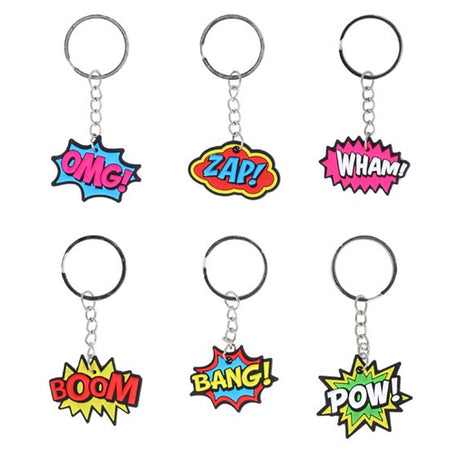 Superhero Keyring - Assorted Designs - 5cm - Each