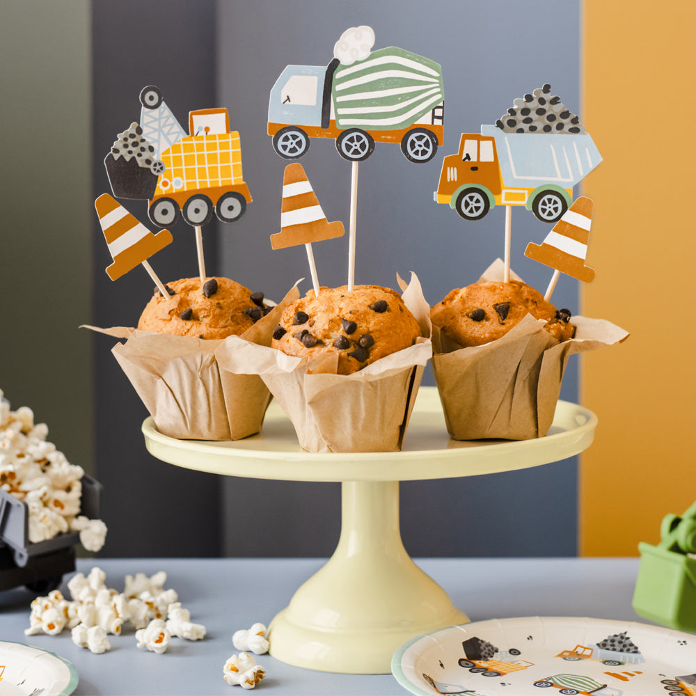 Construction Vehicles Cake Topper Decorations - Pack of 6 – Party Packs