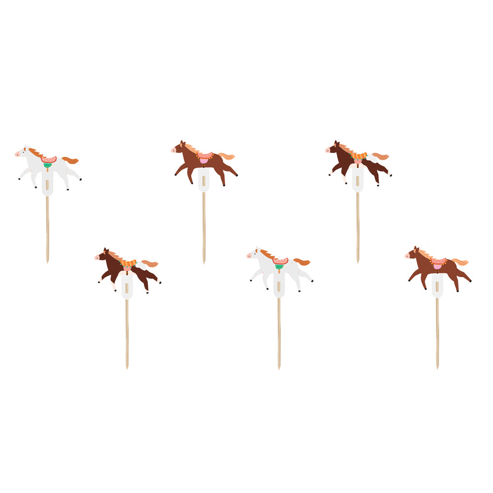 Horse Cupcake or Food Picks - 13cm - Pack of 6