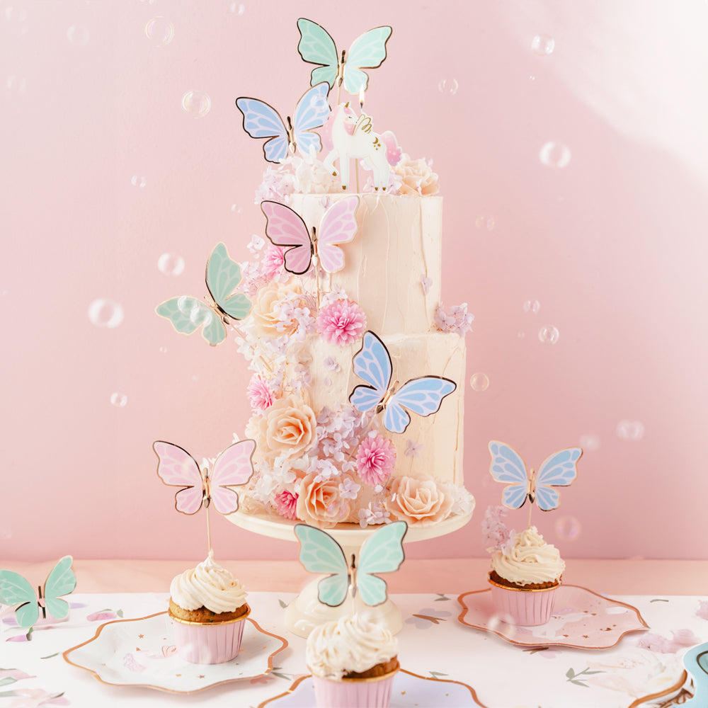 Butterfly Cake Topper Decorations - Pack of 9