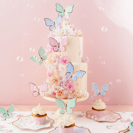 Butterfly Cake Topper Decorations - Pack of 9