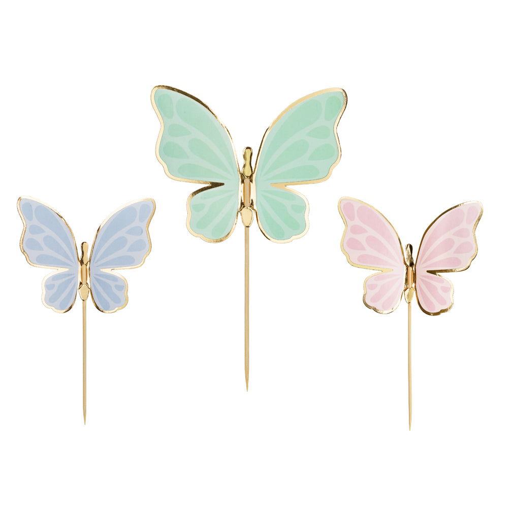 Butterfly Cake Topper Decorations - Pack of 9