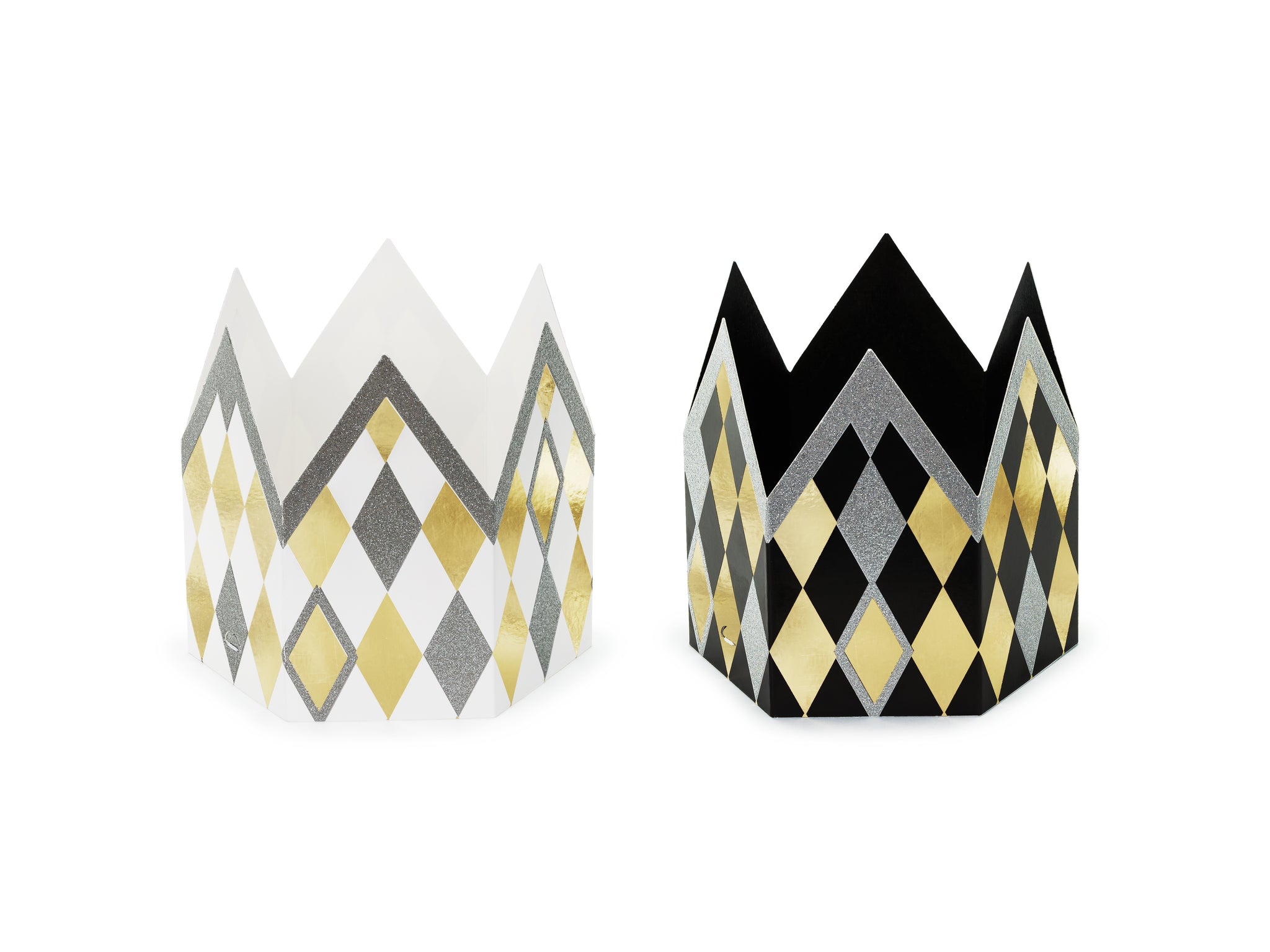 New Year Paper Party Crowns - 11cm - Pack of 2 Assorted Designs