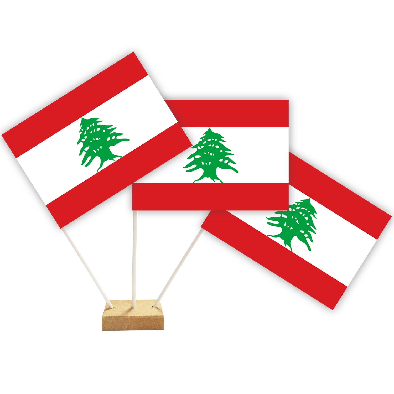 Lebanon Paper Table Flags - 15cm on 30cm Pole - Each