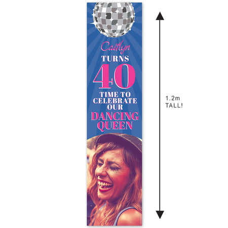 Personalised Photo Dancing Queen Portrait Banner - 30cm x 120cm