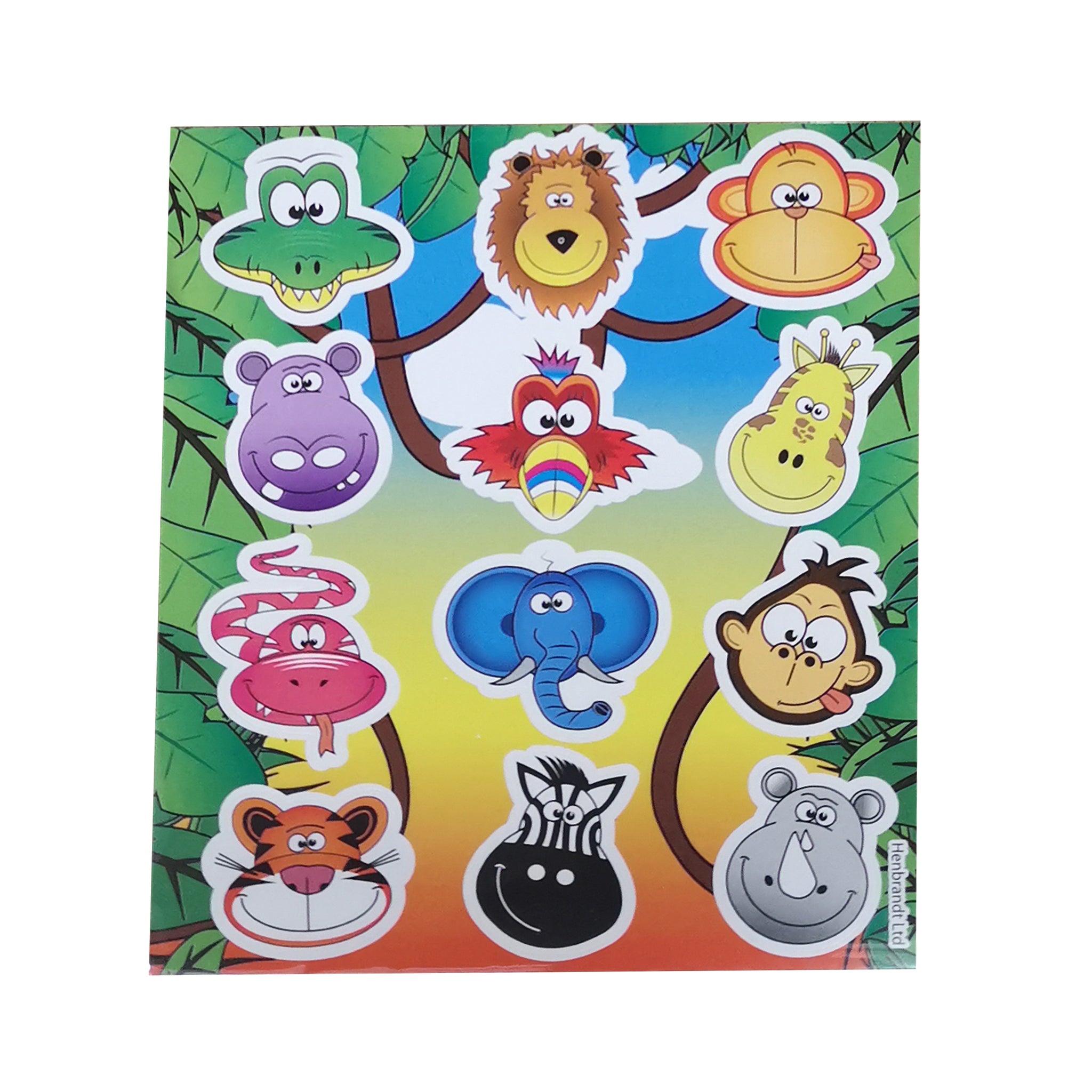 Jungle Stickers - 11.5cm - Sheet of 12