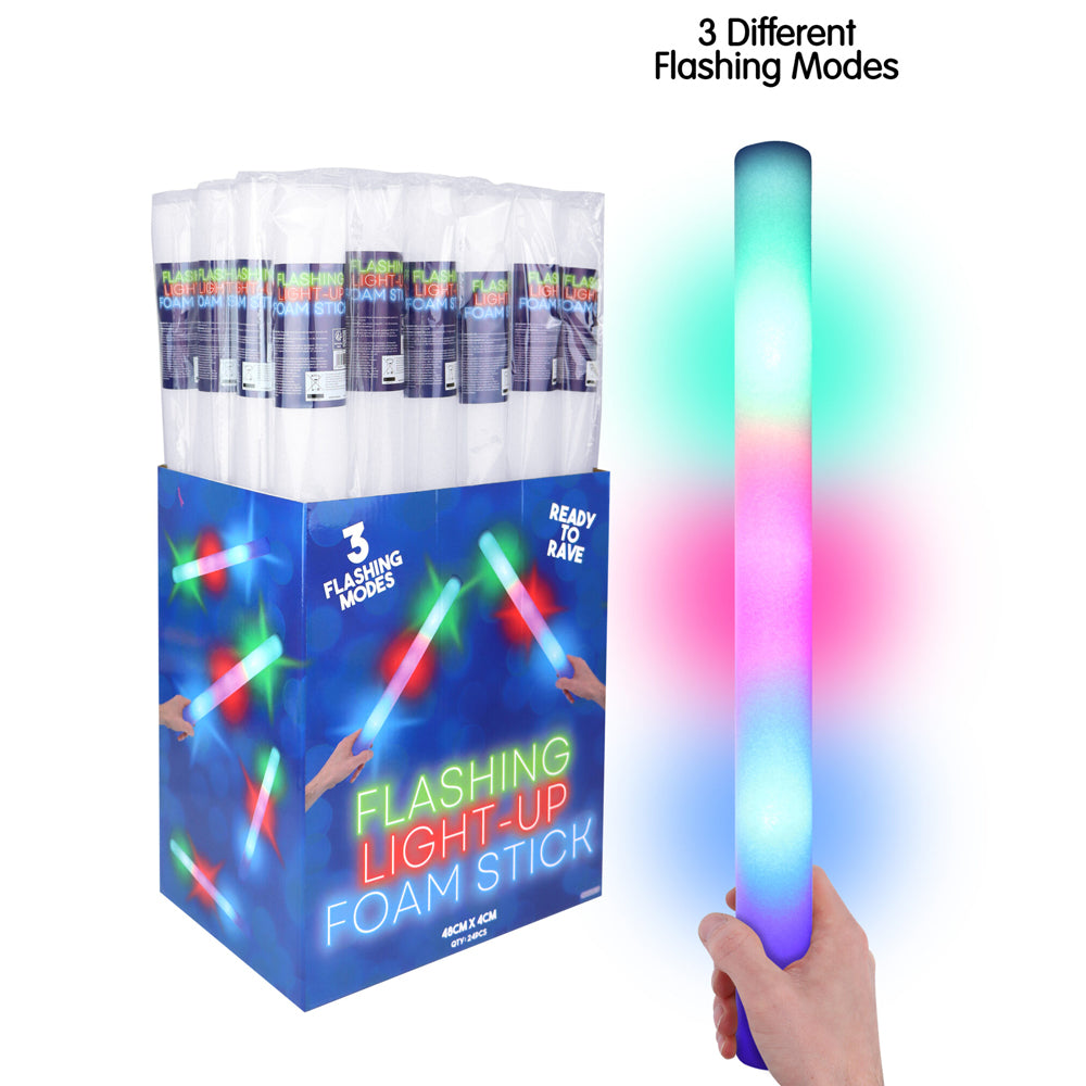 Multi Colour LED Foam Glow Stick - 48cm - Each – Party Packs