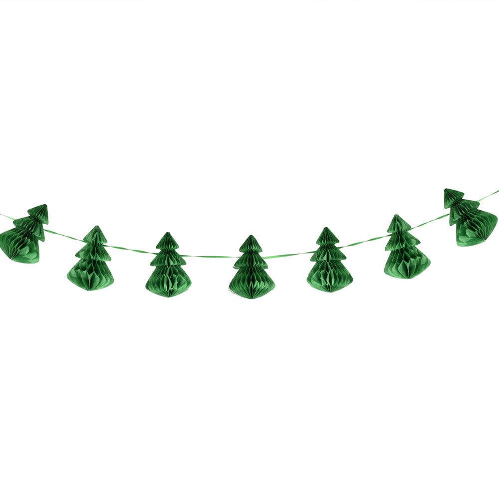 Christmas Tree Green Honeycomb Garland  - 2m