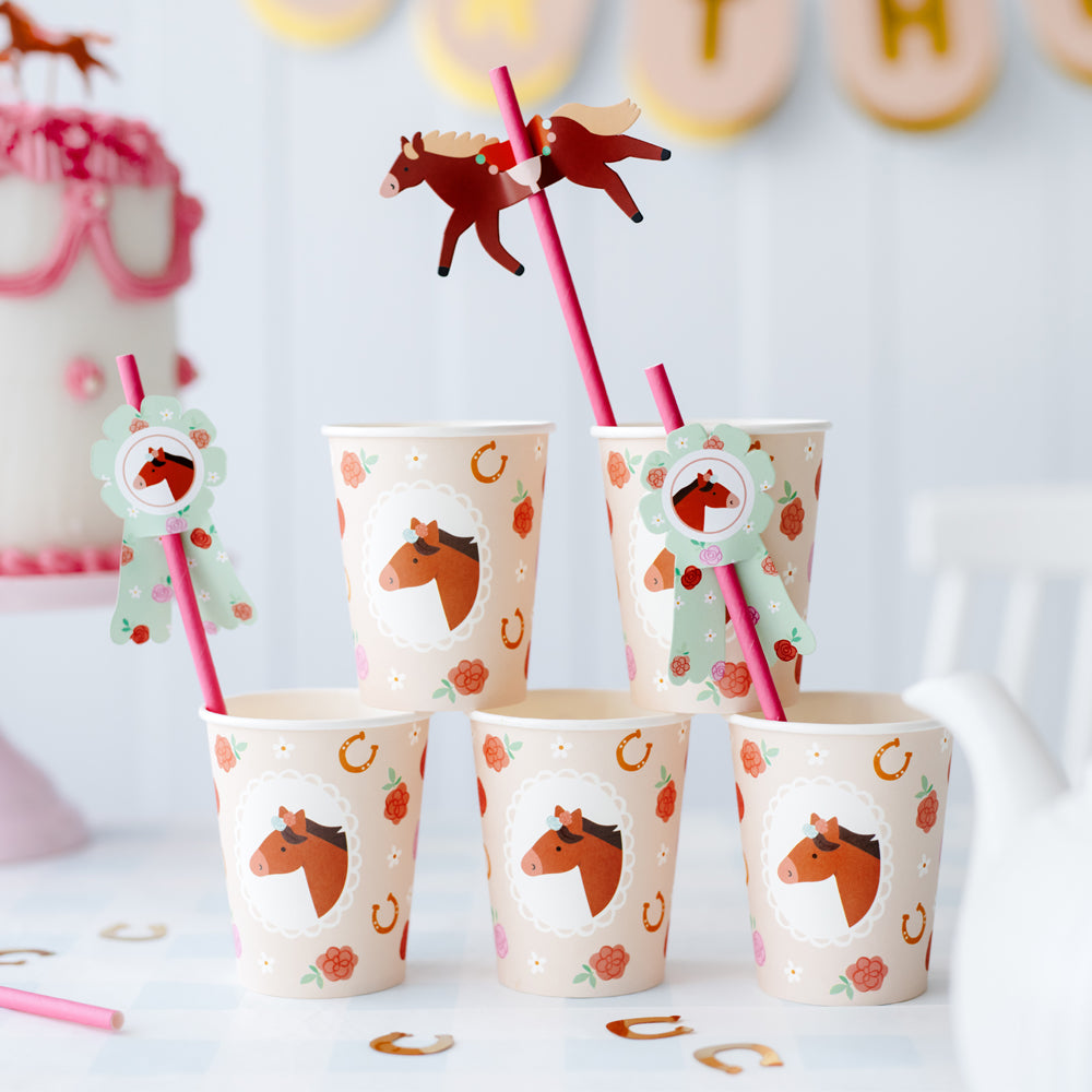 Horse Paper Straws - Pack of 6