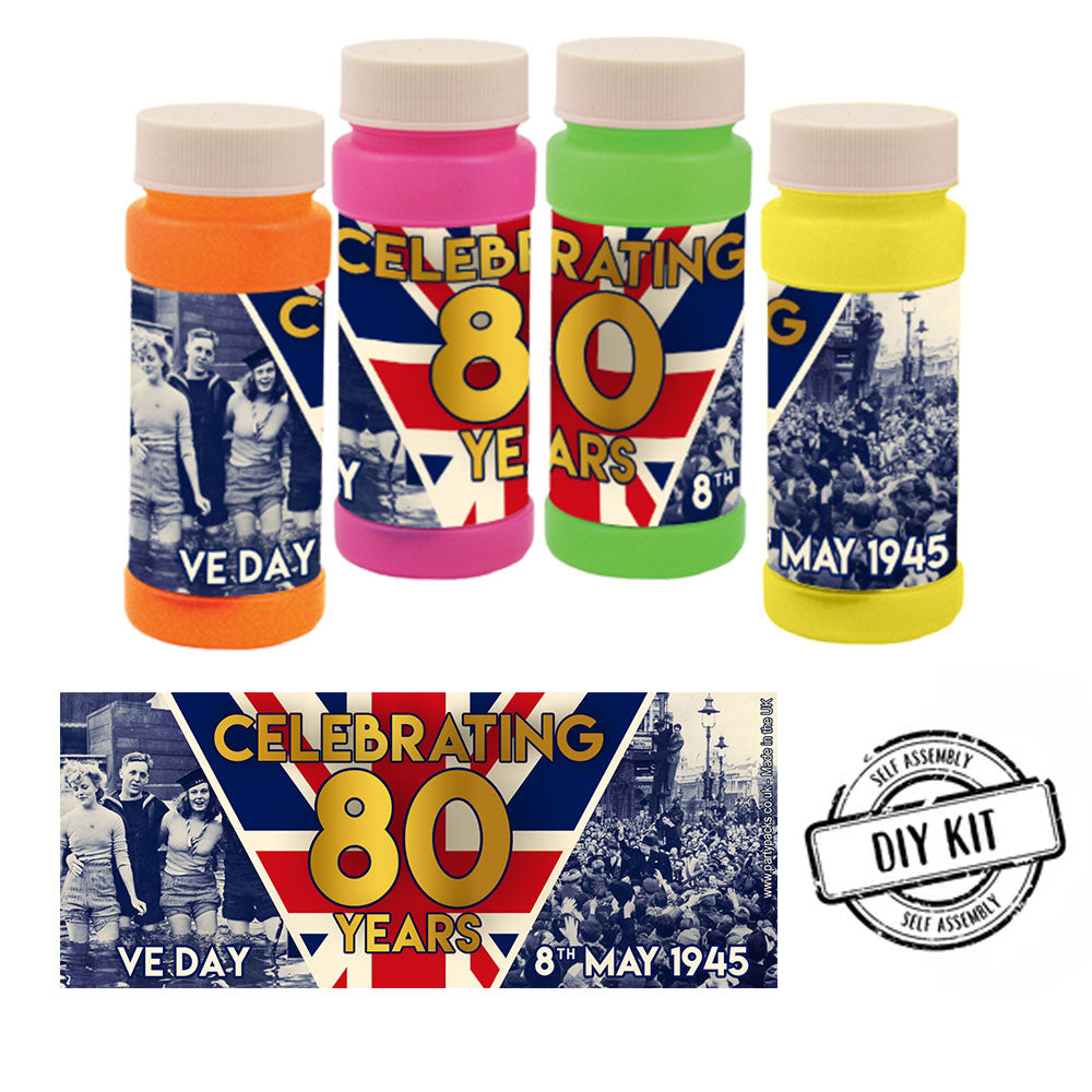 VE Day 80th Anniversary Bubbles - Pack Of 8