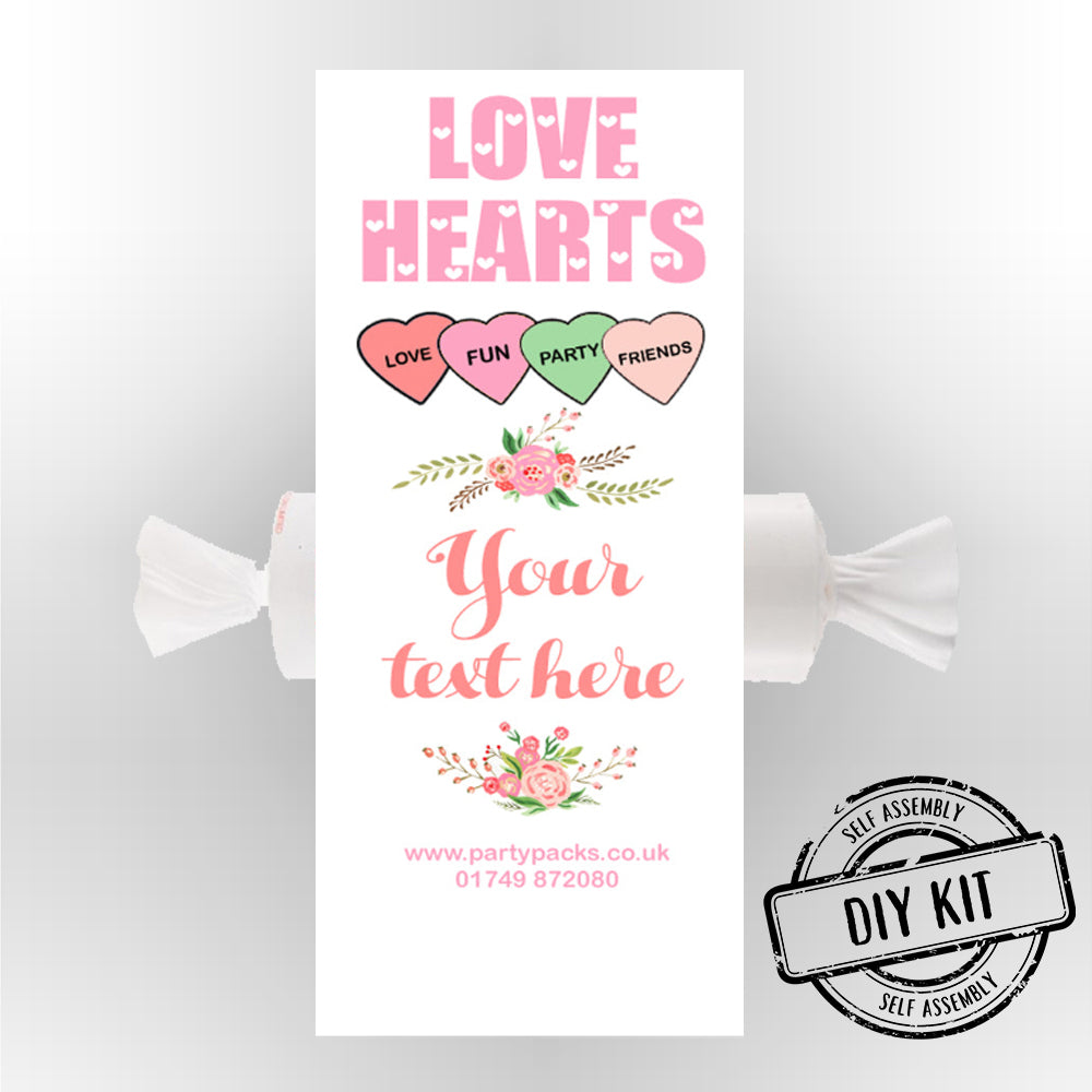 Personalised Love Hearts- Boho Flowers- Pack of 30