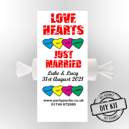 Personalised Love Hearts- Just Married- Pack of 30