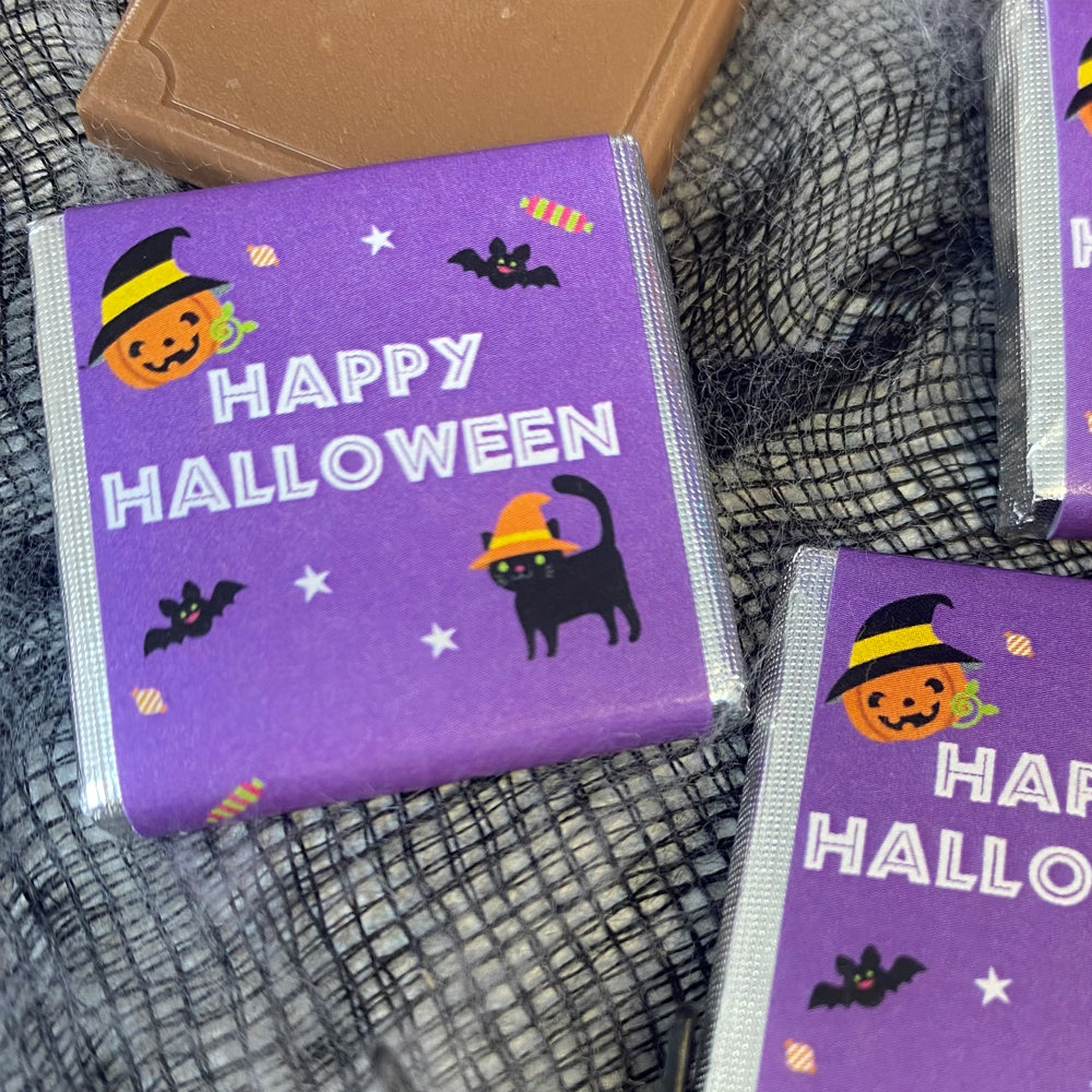 Square Chocolates - Cat & Pumpkin Halloween - Pack of 16