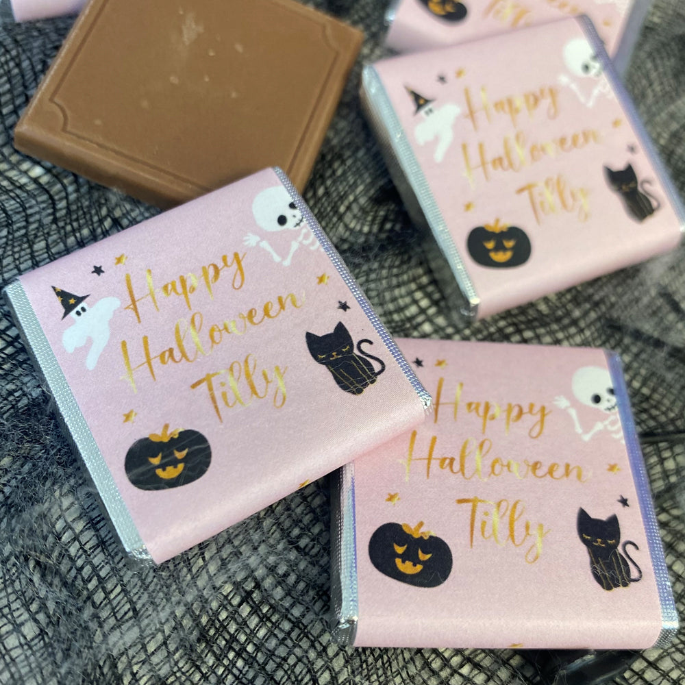 Personalised Chocolates - Pink Halloween - Pack of 16