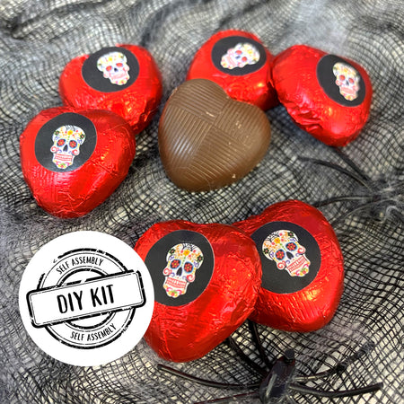 Day of the Dead Heart Chocolates Kit - Pack of 24