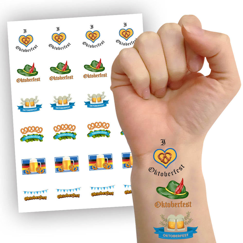 Oktoberfest Temporary Tattoos - Pack of 24 