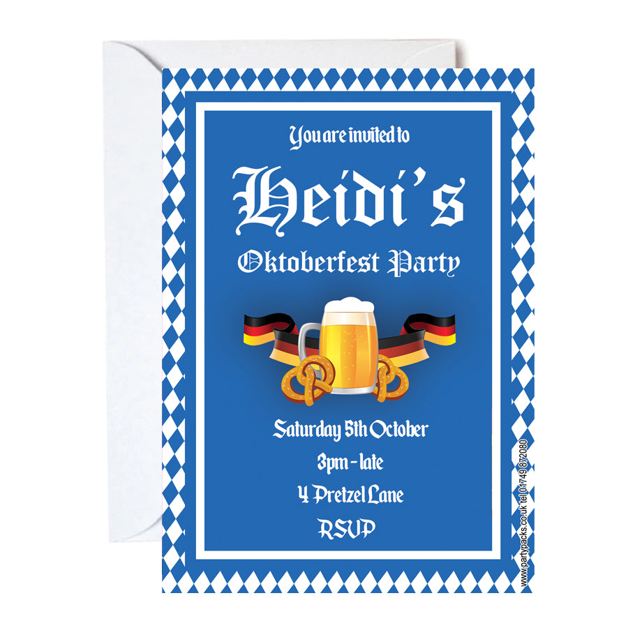 Oktoberfest Personalised Invitations - Pack of 16