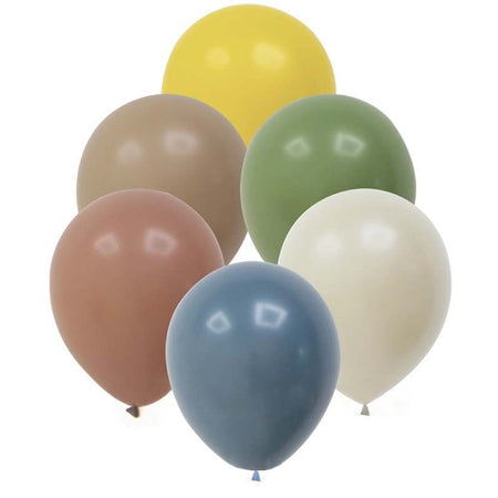 Muted Tones Vintage Colours Latex Balloons - 12