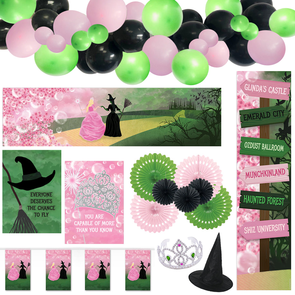 Witches Of Oz Green & Pink Decoration Pack