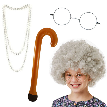 Kid's Granny Old Lady Fancy Dress Kit