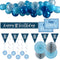 90th Birthday Blue & Silver Glitz Decoration Pack