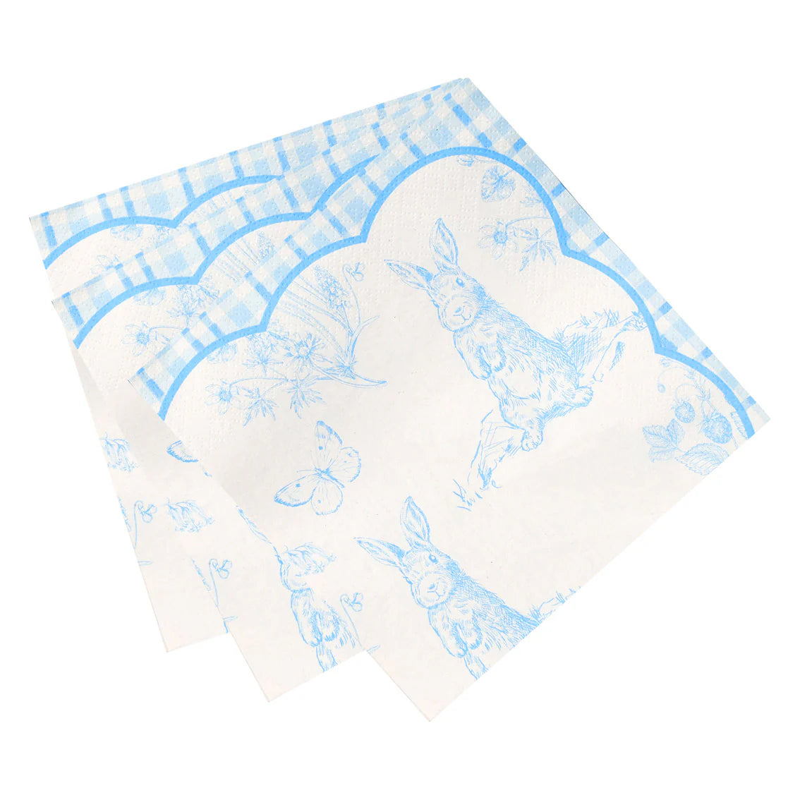 Playful Pierre Blue & White Paper Napkins - Pack of 20