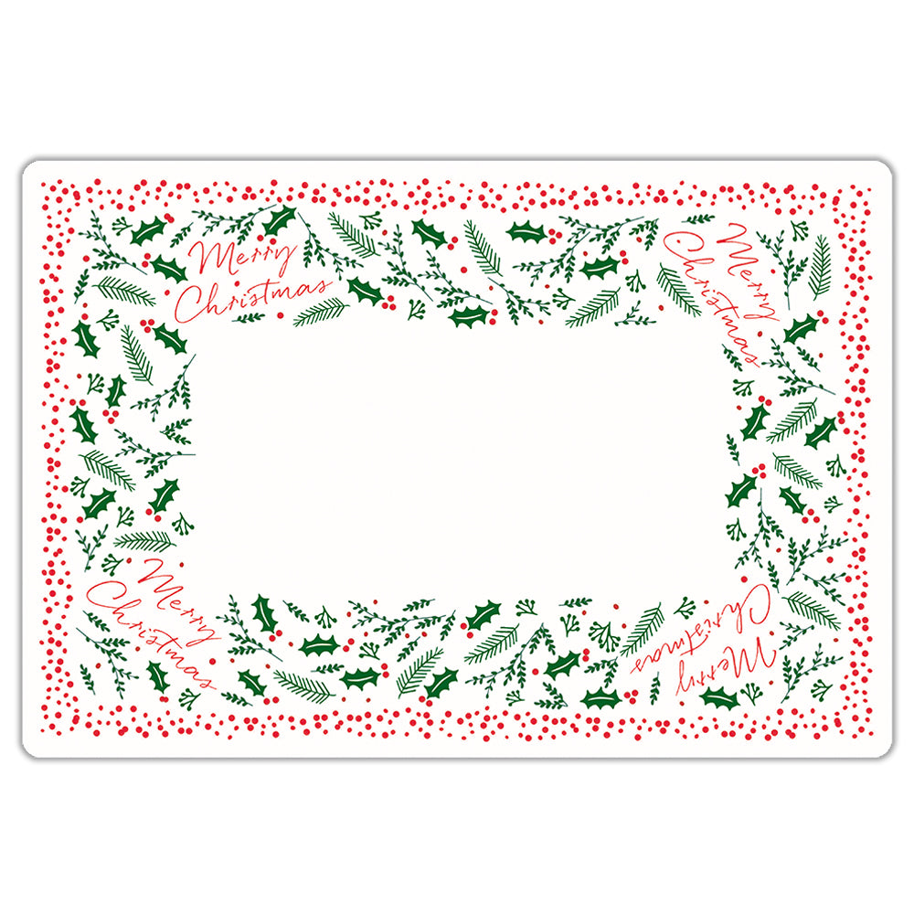 Festive Foliage Merry Christmas Paper Placemats - Pack of 200