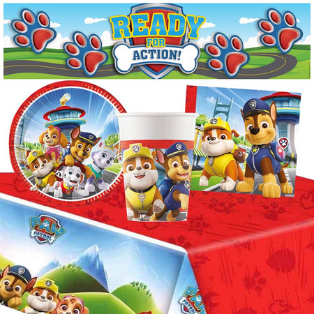 Paw Patrol Tableware Pack for 8 with FREE Banner!