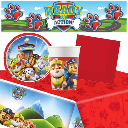 Paw Patrol Tableware Pack for 8 with FREE Banner!